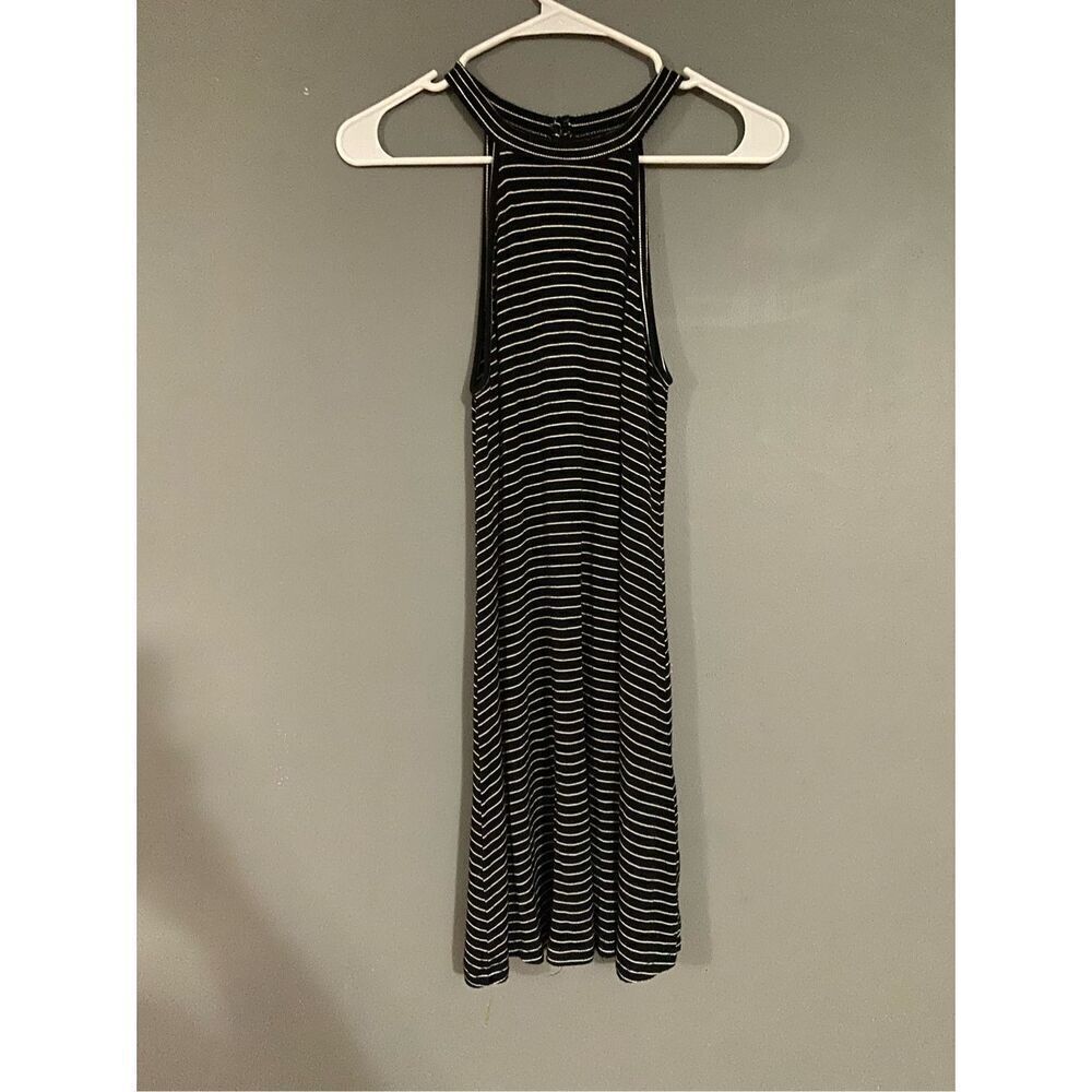 American Eagle Soft And Sexy Black And White High Neck Halter Dress Size S